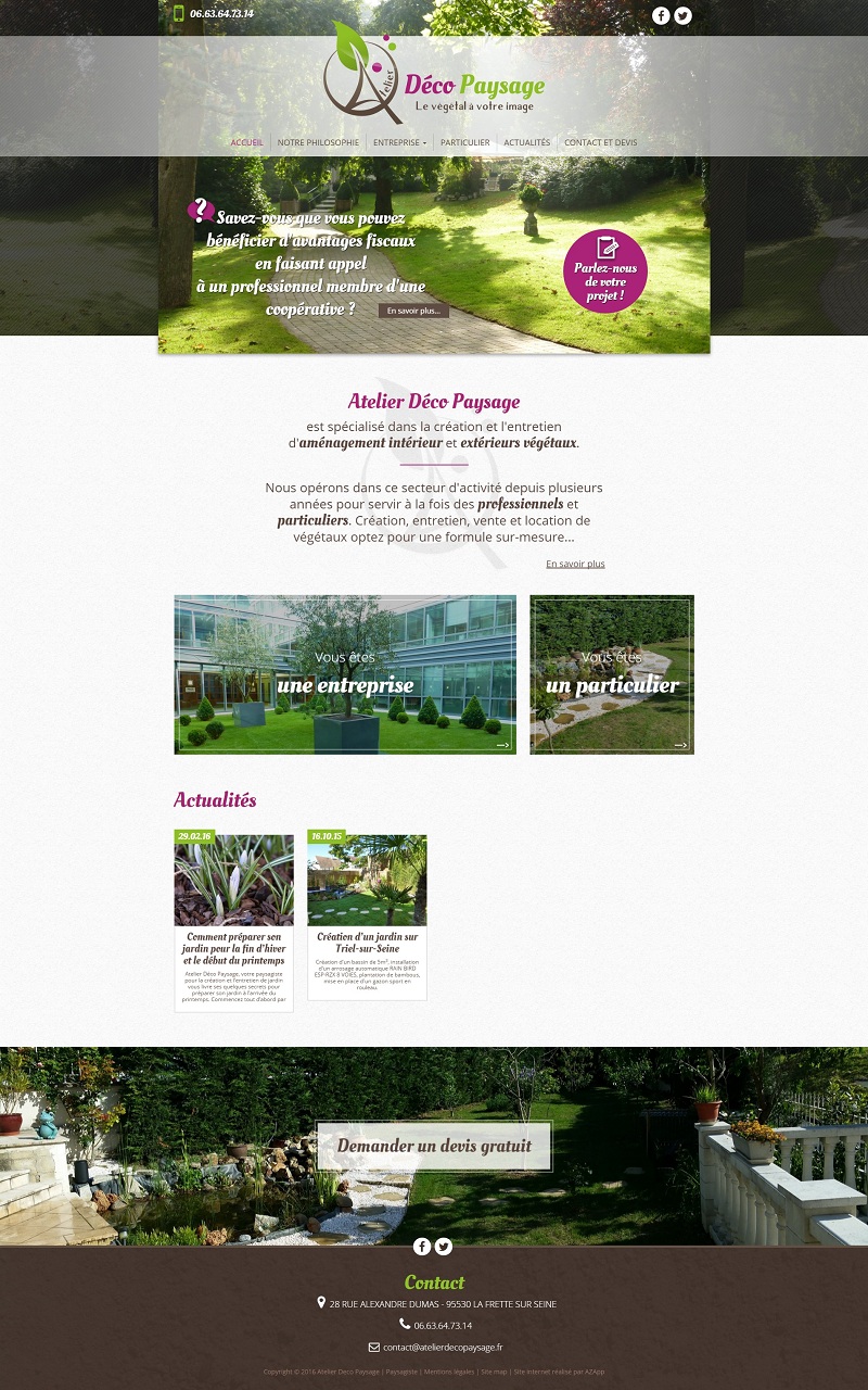 Site d'Atelier Déco Paysage