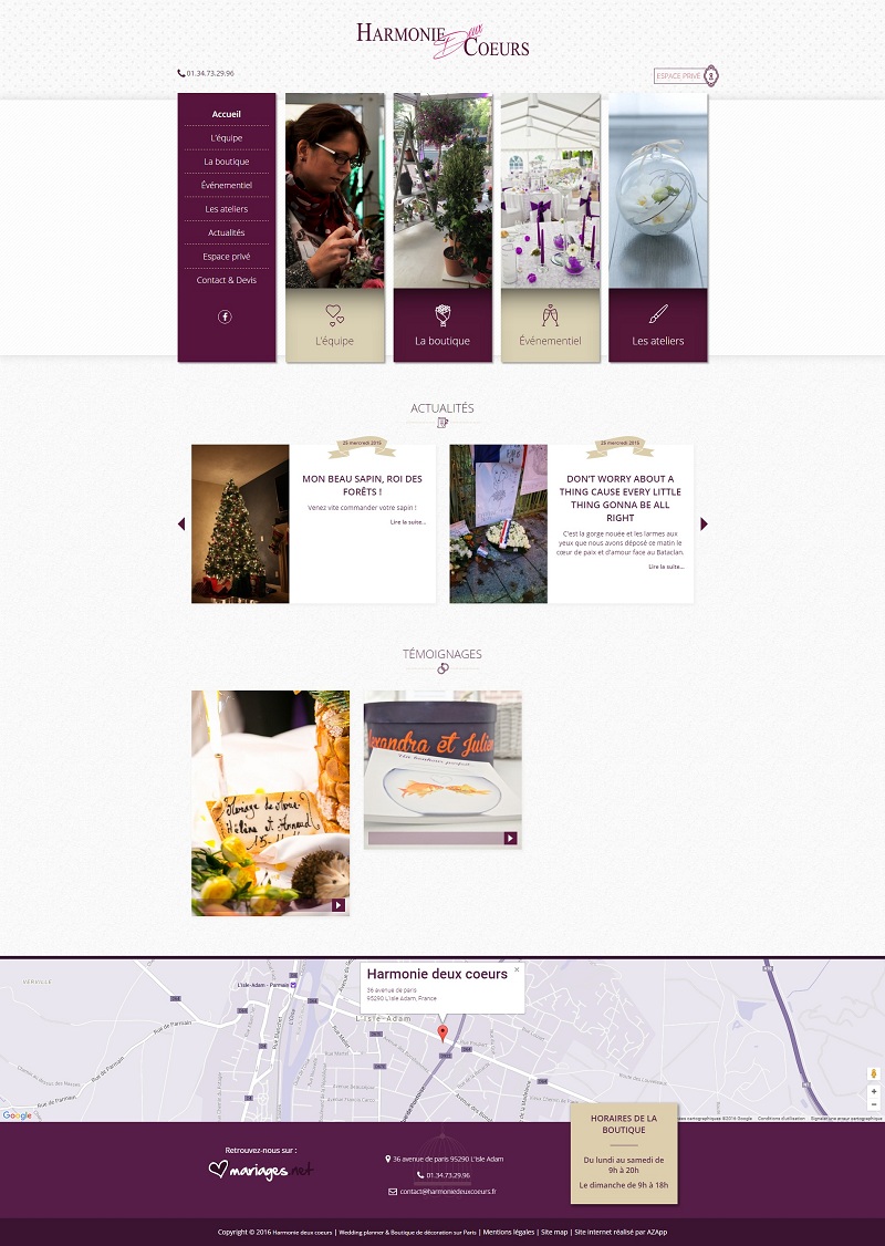 Site d'Harmonie deux cœurs